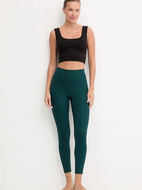 adidas Performance legginsy do jogi All me damskie kolor zielony gładkie JW7590 - zdjęcie produktu nr 2