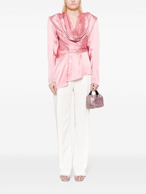 Magda Butrym long-sleeve draped silk blouse - Pink - zdjęcie produktu nr 2