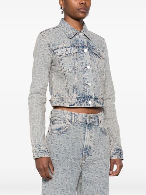 Acne Studios monogram-jacquard denim jacket - Blue