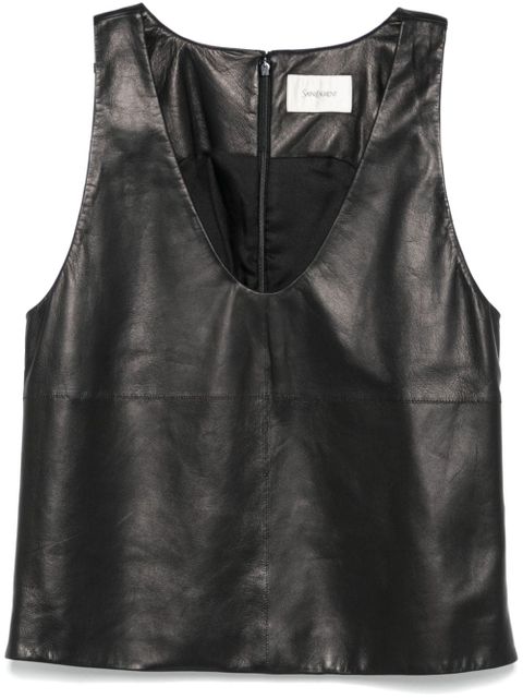 Saint Laurent leather top - Black - zdjęcie produktu nr 2