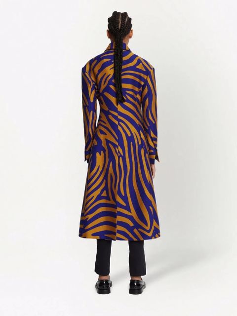 Proenza Schouler abstract-print double-breasted coat - Blue