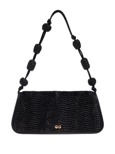 Cult Gaia small Sunniva raffia shoulder bag - Black