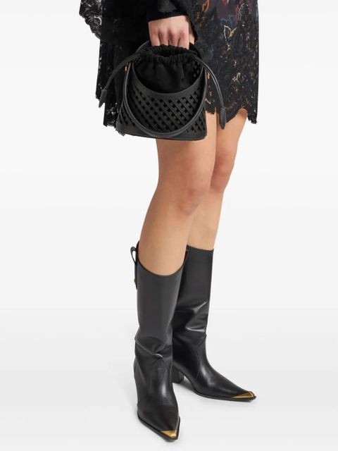 ETRO small Saturno grid cut-out crossbody bag - Black - zdjęcie produktu nr 2