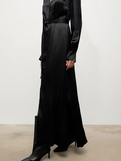 Answear.LAB sukienka kolor czarny maxi prosta