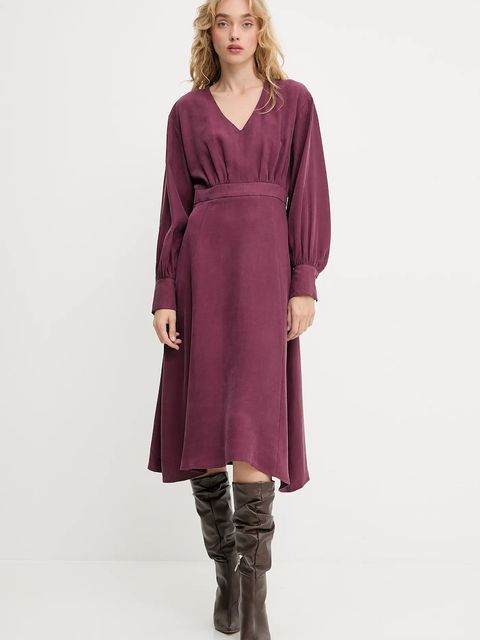 Answear.LAB sukienka kolor bordowy mini rozkloszowana