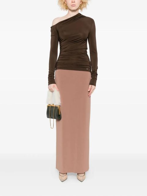 AMIRI one-shoulder ruched top - Brown - zdjęcie produktu nr 2