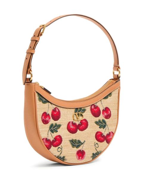 Valentino Garavani mini VLogo Signature Cherryfic-print shoulder bag - Neutrals