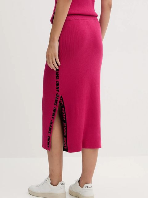 Dkny spódnica kolor różowy midi ołówkowa