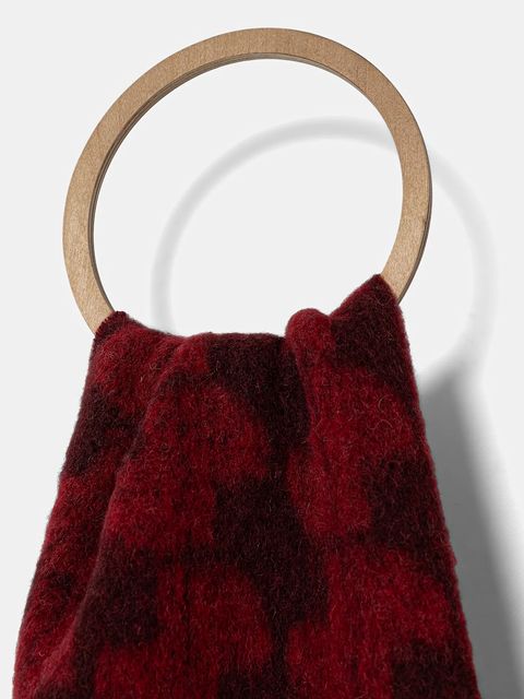 Patou szalik z dodatkiem wełny kolor bordowy wzorzysty AC0720198 - zdjęcie produktu nr 2