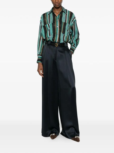 PINKO striped chest-pocket shirt - Green - zdjęcie produktu nr 2