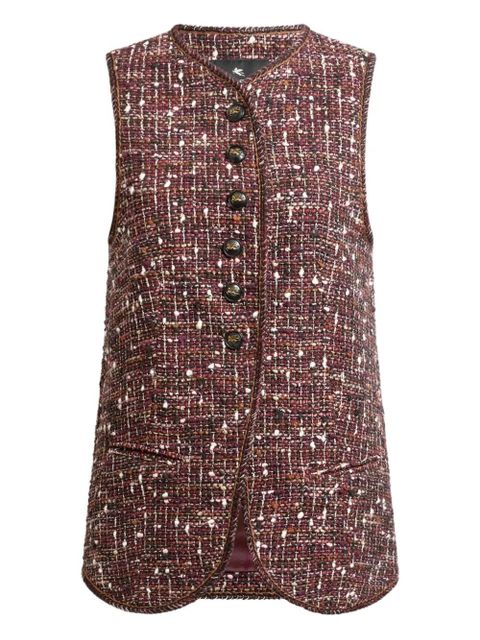 ETRO tweed button waistcoat - Red - zdjęcie produktu nr 1