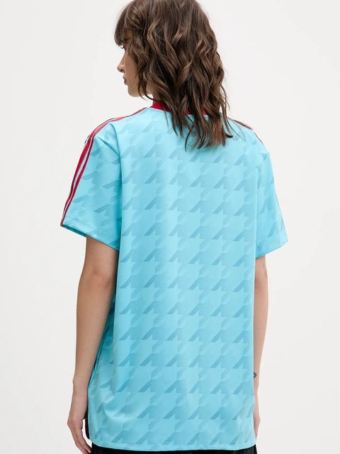 adidas Originals t-shirt Footie Jersey damski kolor niebieski JW2771 - zdjęcie produktu nr 2