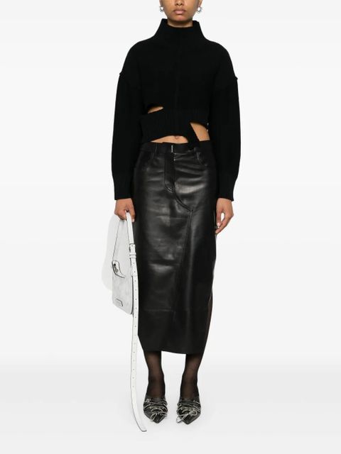 MM6 Maison Margiela cut-out cropped jumper - Black - zdjęcie produktu nr 2