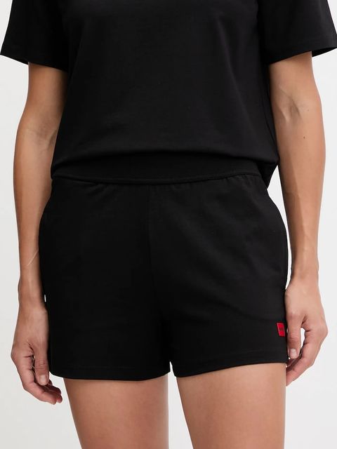 HUGO szorty lounge damskie kolor czarny gładkie high waist 50556815 - zdjęcie produktu nr 1