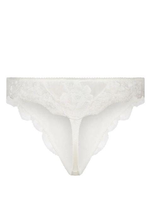 Dolce & Gabbana lace-trim satin thong - White - zdjęcie produktu nr 2