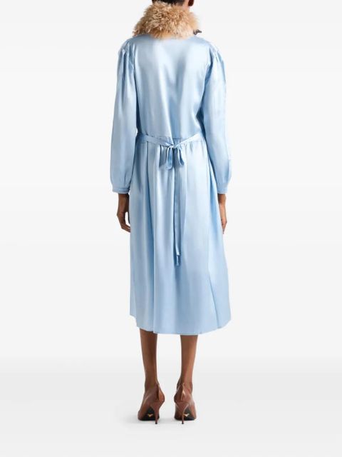 Prada lace-trim midi dress - Blue