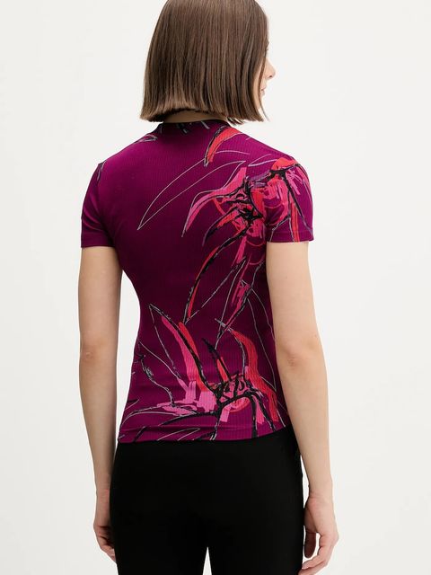 Desigual t-shirt LALA damski kolor bordowy 25WWTK16 - zdjęcie produktu nr 2