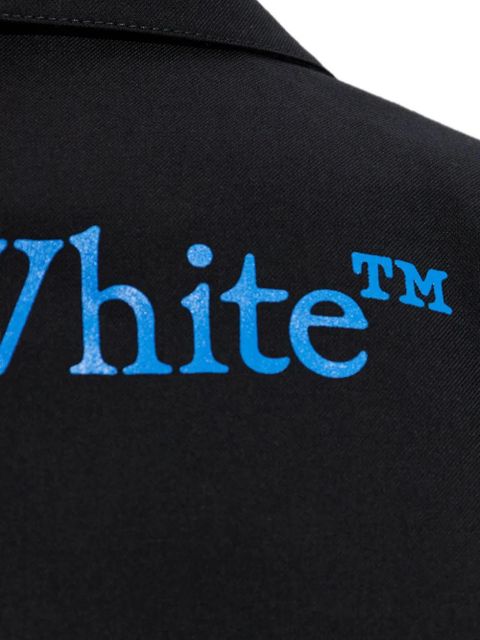 Off-White logo-print cropped blazer - Black