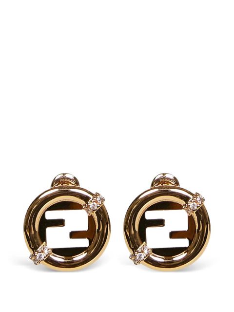FENDI logo stud crystal earrings - Gold - zdjęcie produktu nr 1