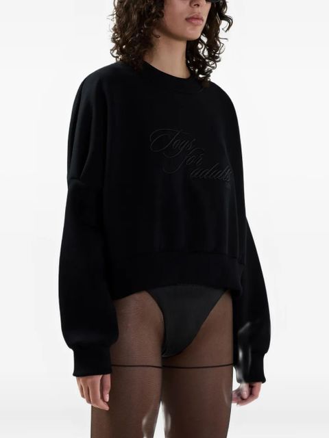 GCDS logo-embroidered sweatshirt - Black