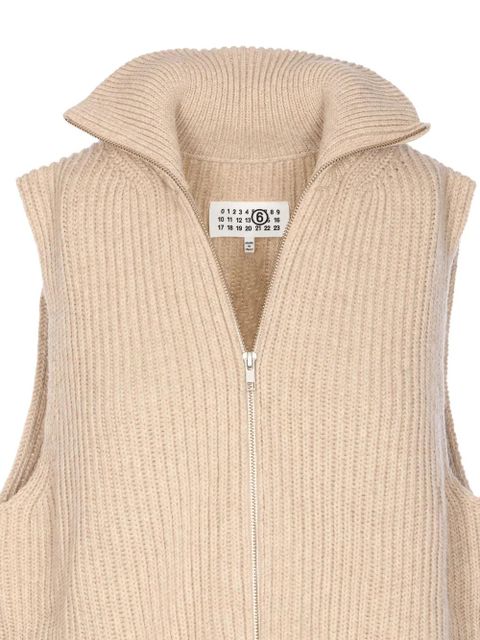 MM6 Maison Margiela high-neck zip-front top - Neutrals
