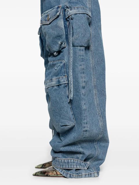 The Attico Fern wide-leg cargo jeans - Blue
