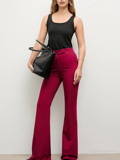 Answear Lab spodnie damskie kolor różowy dzwony medium waist - zdjęcie produktu nr 1