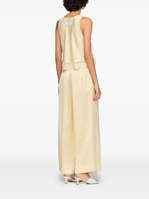 SANDRO drawstring palazzo trousers - Neutrals