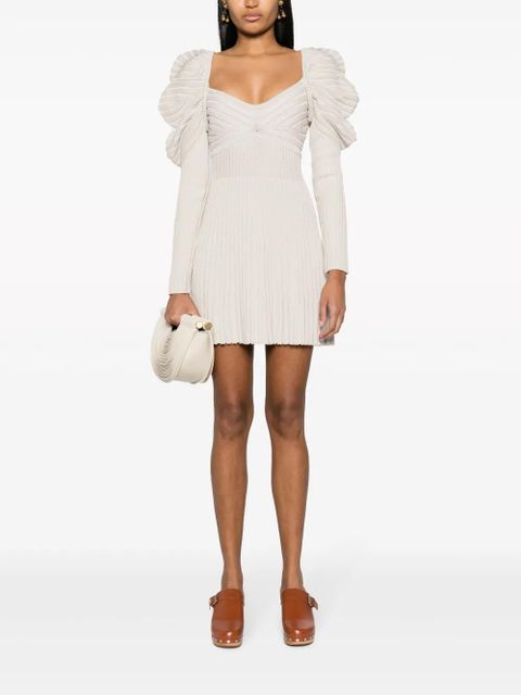 Cult Gaia mutton-sleeve ribbed minidress - Neutrals - zdjęcie produktu nr 2