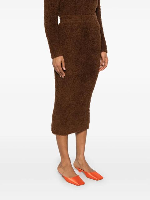 Self-Portrait knitted maxi skirt - Brown