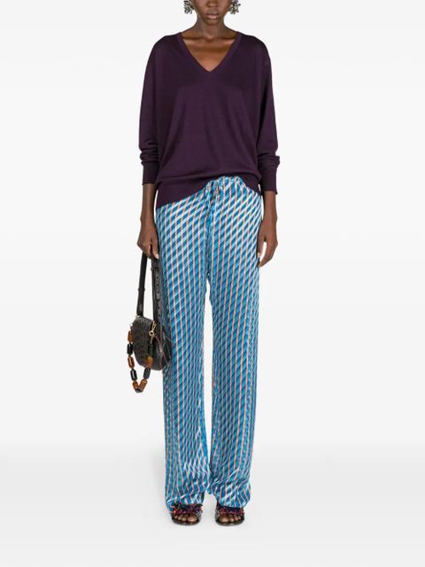 DRIES VAN NOTEN devoré elasticated trousers - Blue - zdjęcie produktu nr 2
