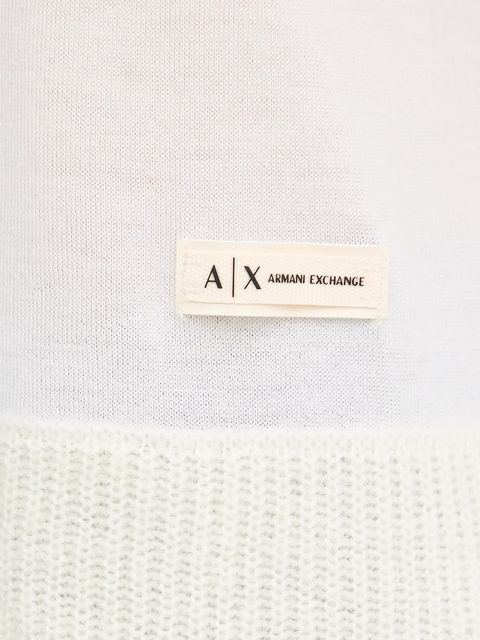Armani Exchange sweter wełniany damski kolor beżowy lekki XW000772 AF16602