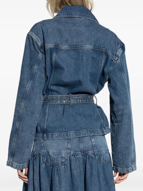 GANNI belted jacket - Blue