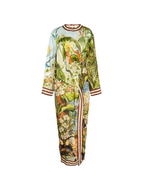 ALEMAIS tropical-print knot-detail maxi dress - Green - zdjęcie produktu nr 1