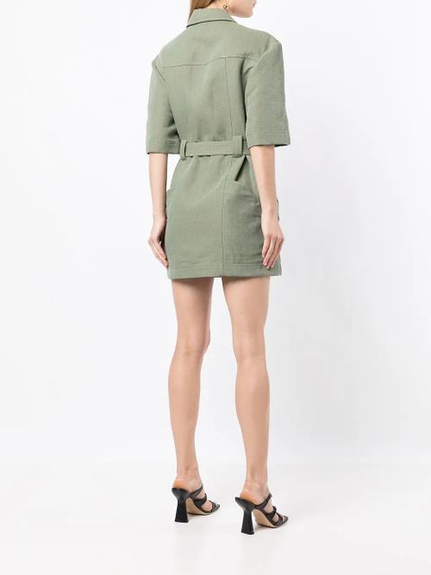 Acler Dunstan belted-wait dress - Green