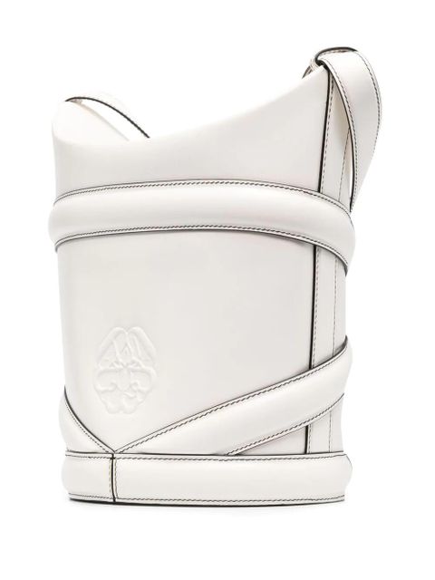 Alexander McQueen The Curve logo bucket bag - White - zdjęcie produktu nr 2