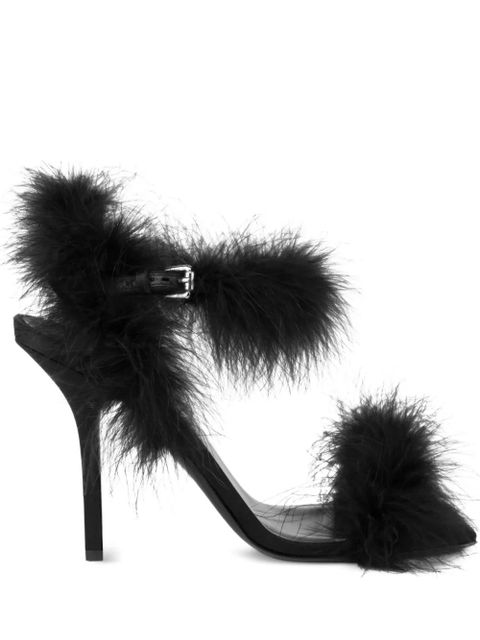 Moschino feather-embellished sandals - Black - zdjęcie produktu nr 1
