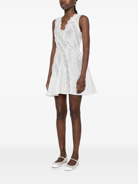 SANDRO Blandine lace-band mini dress - White
