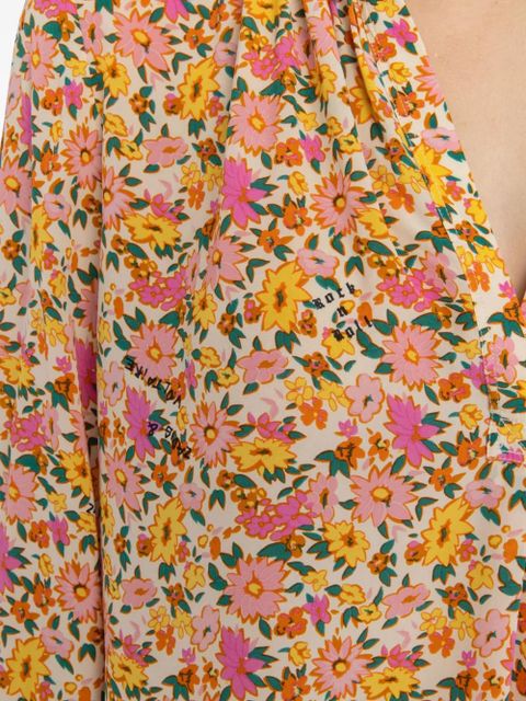 Zadig&Voltaire Tink floral-print V-neck tunic top - Yellow