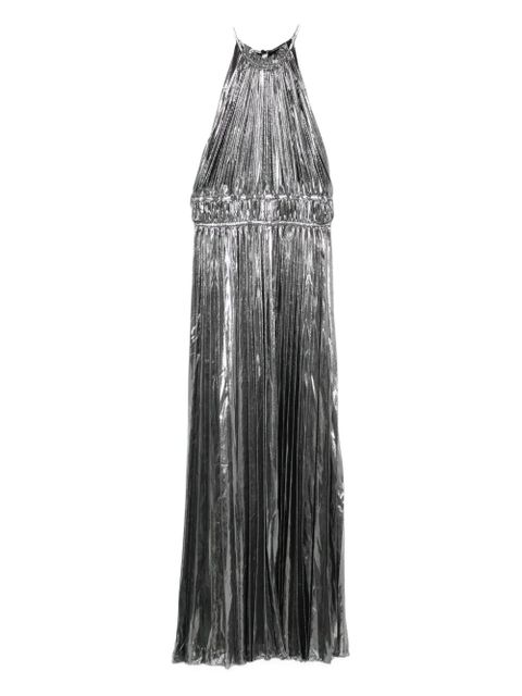 Maje metallic pleated dress - Silver