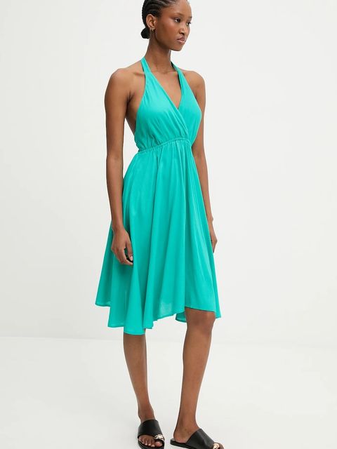 Answear.LAB sukienka kolor zielony mini rozkloszowana