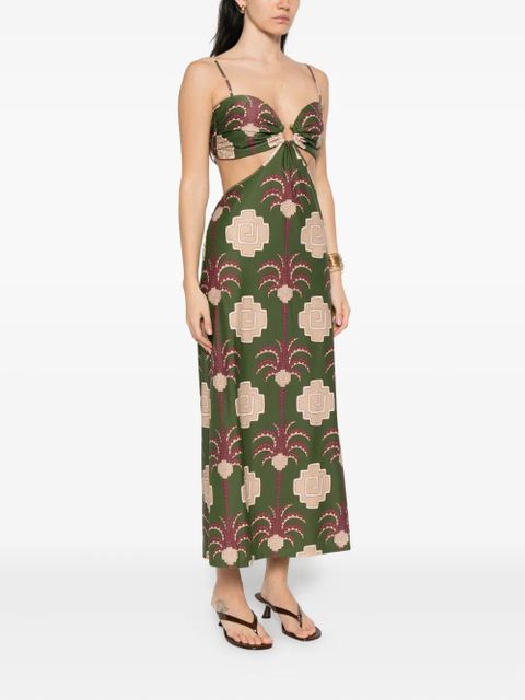 Johanna Ortiz Jungle Geometry midi dress - Green