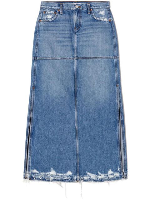 RE/DONE split mid-rise denim skirt - Blue - zdjęcie produktu nr 1