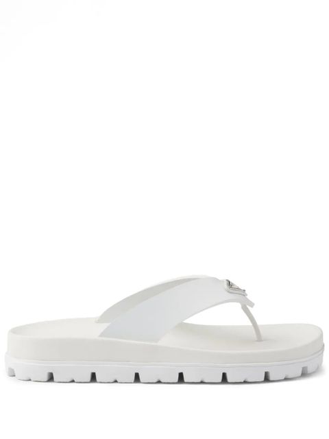 Prada triangle-logo flip flops - White - zdjęcie produktu nr 1