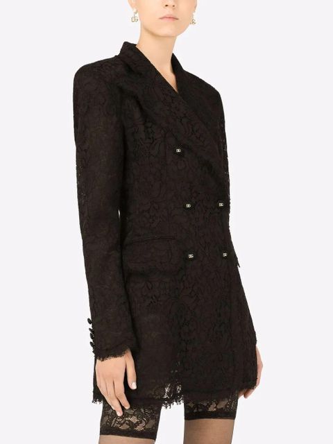Dolce & Gabbana cordonetto-lace double.breasted blazer - Black
