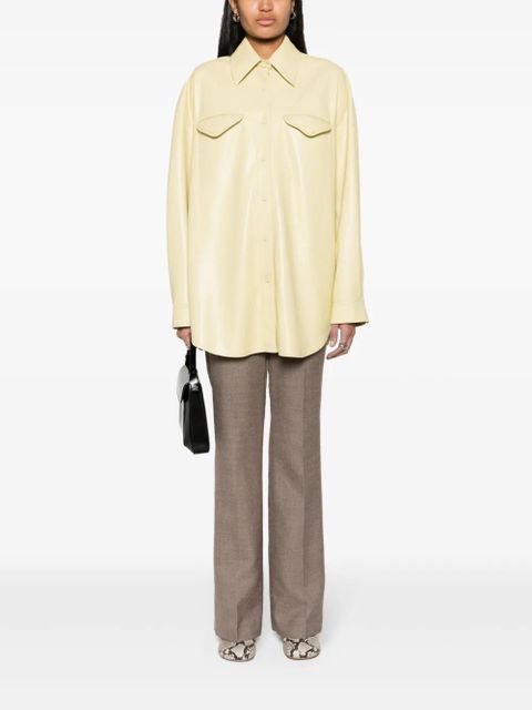 Nanushka Kaysa faux-leather shirt - Green