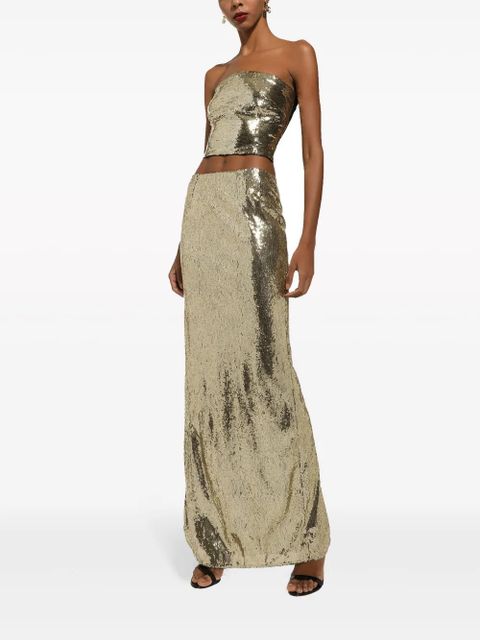 Dolce & Gabbana sequin-embellished strapless top - Gold - zdjęcie produktu nr 2