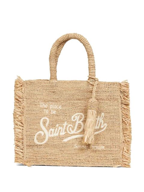 MC2 Saint Barth logo-embroidered fringed tote bag - Neutrals - zdjęcie produktu nr 1