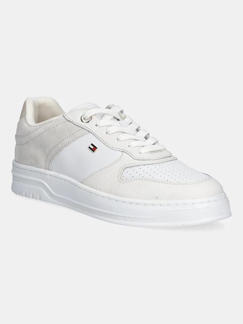 Tommy Hilfiger sneakersy TH SPORTY CUPSOLE TUMBLED LTR damskie kolor biały FW0FW09024 - zdjęcie produktu nr 1