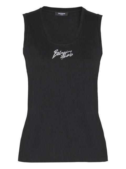 Balmain logo-print tank top - Black - zdjęcie produktu nr 1